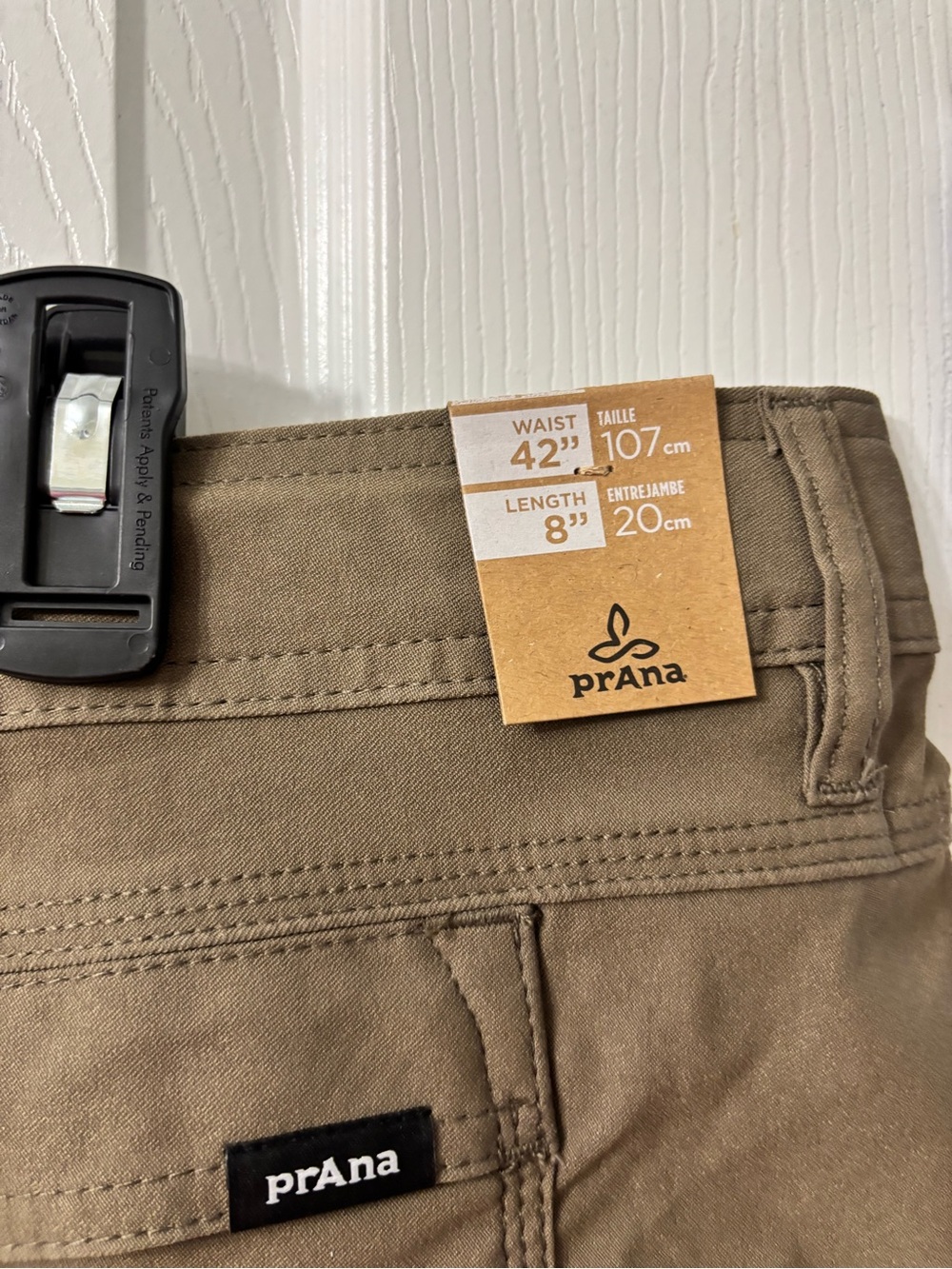 NWT prAna Stretch Zion II Climbing Hiking Shorts Khaki Size 42 8” Inseam - Picture 8 of 9